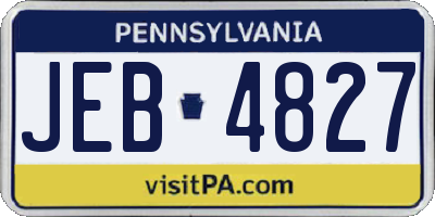 PA license plate JEB4827