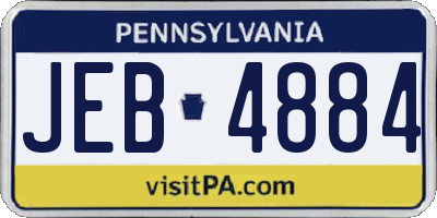 PA license plate JEB4884