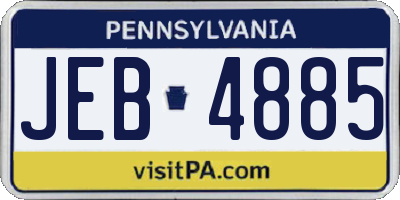 PA license plate JEB4885