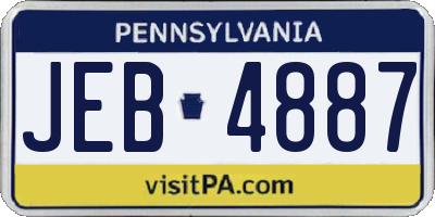 PA license plate JEB4887