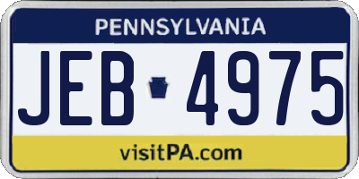 PA license plate JEB4975