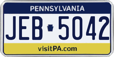 PA license plate JEB5042