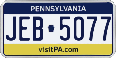 PA license plate JEB5077