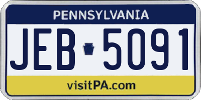 PA license plate JEB5091