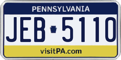 PA license plate JEB5110