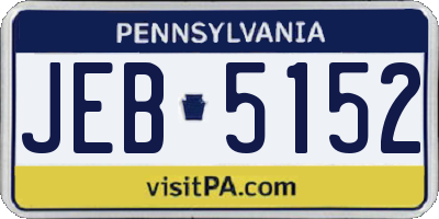 PA license plate JEB5152