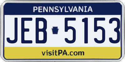 PA license plate JEB5153