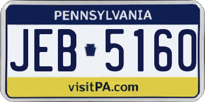 PA license plate JEB5160