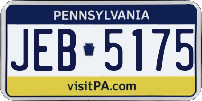 PA license plate JEB5175
