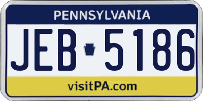 PA license plate JEB5186