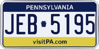 PA license plate JEB5195