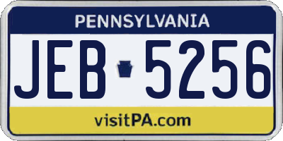 PA license plate JEB5256
