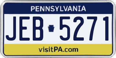 PA license plate JEB5271
