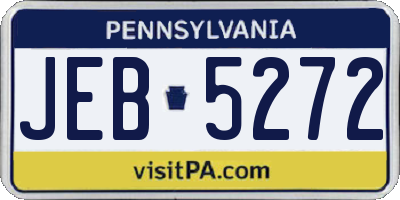 PA license plate JEB5272