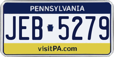 PA license plate JEB5279