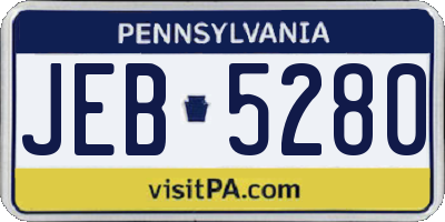PA license plate JEB5280