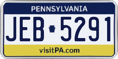 PA license plate JEB5291