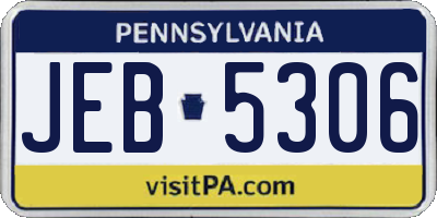 PA license plate JEB5306