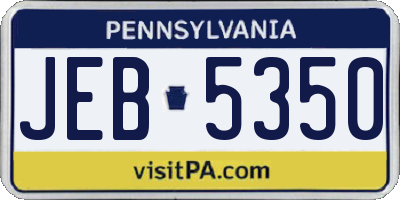 PA license plate JEB5350