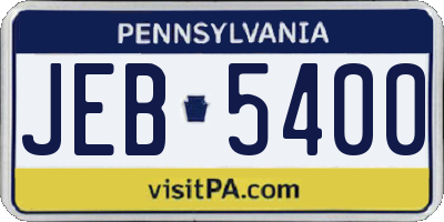PA license plate JEB5400