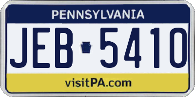 PA license plate JEB5410