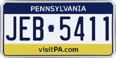 PA license plate JEB5411