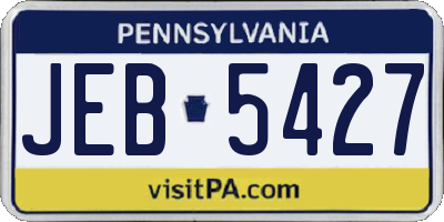 PA license plate JEB5427