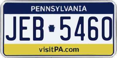 PA license plate JEB5460