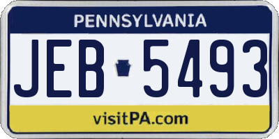 PA license plate JEB5493