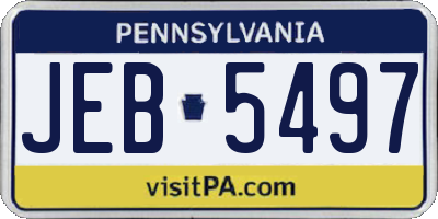 PA license plate JEB5497