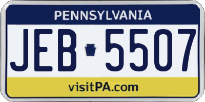 PA license plate JEB5507