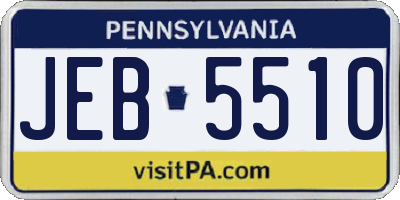 PA license plate JEB5510