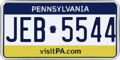 PA license plate JEB5544