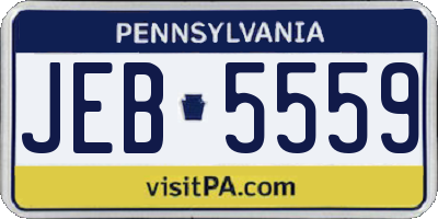 PA license plate JEB5559