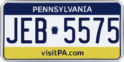 PA license plate JEB5575