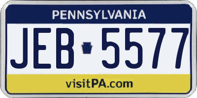 PA license plate JEB5577