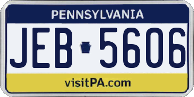 PA license plate JEB5606