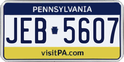 PA license plate JEB5607