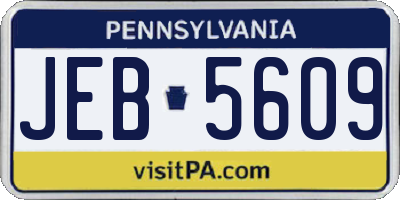 PA license plate JEB5609