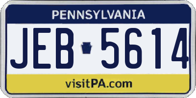 PA license plate JEB5614