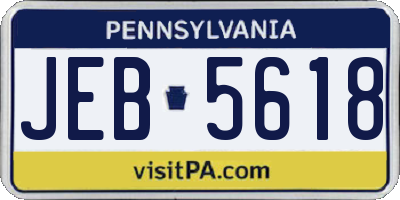 PA license plate JEB5618