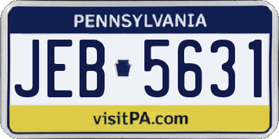PA license plate JEB5631