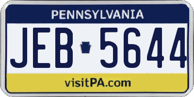 PA license plate JEB5644