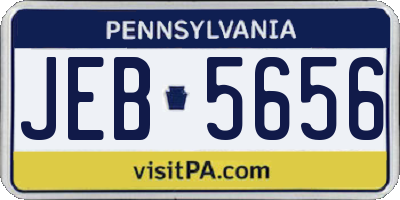 PA license plate JEB5656