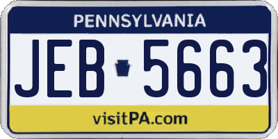 PA license plate JEB5663