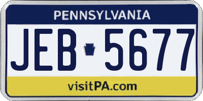 PA license plate JEB5677