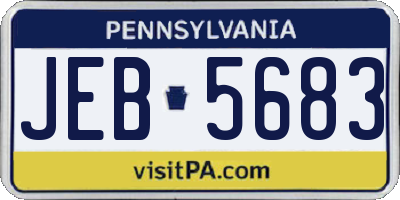 PA license plate JEB5683