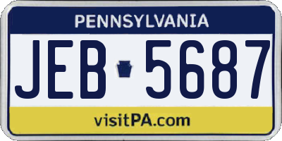 PA license plate JEB5687