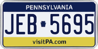 PA license plate JEB5695