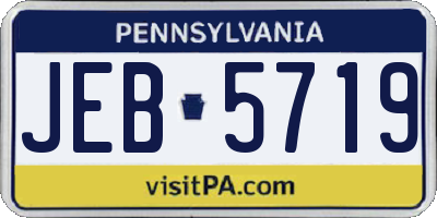 PA license plate JEB5719